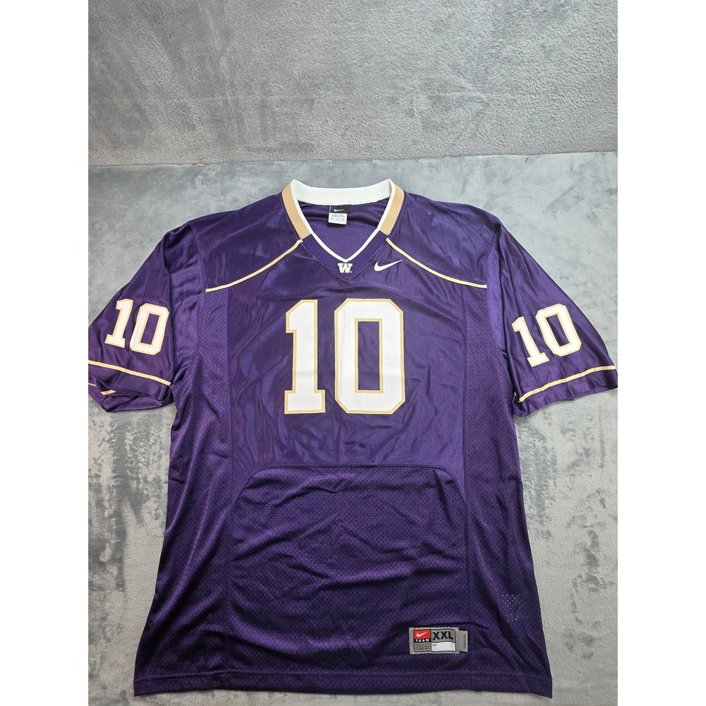 Nike Washington Huskies #10 College Football Jersey Purple Mens 2XL Mesh